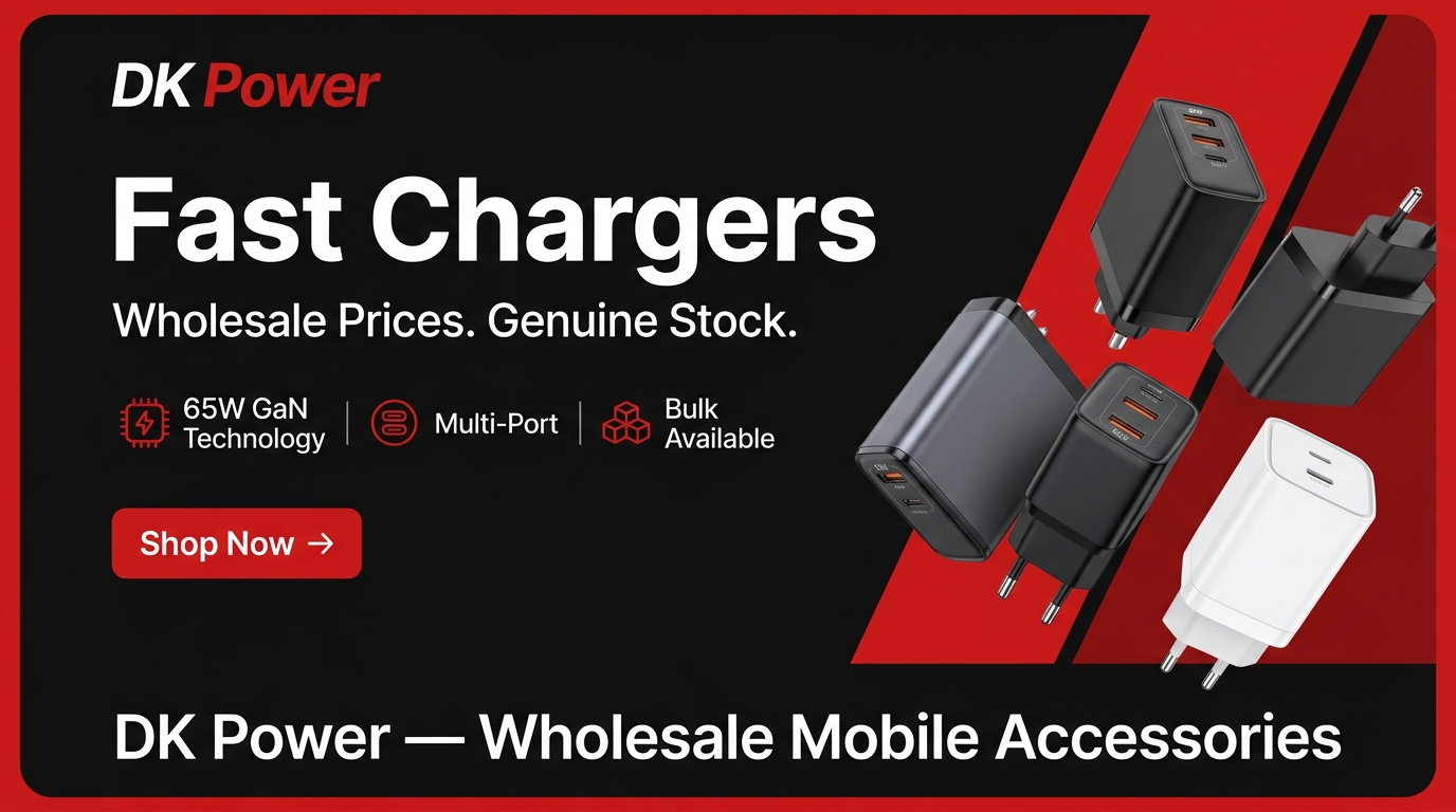 DK Power Fast Chargers – Wholesale Prices, Genuine Stock. 65W GaN Technology, Multi-Port, Bulk Available.